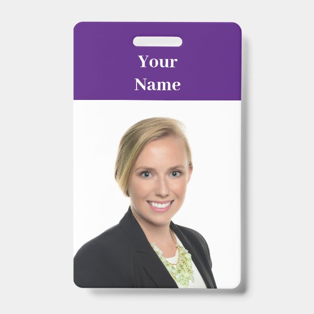 NEW! Badge - Vertical - Custom Purple (Front)