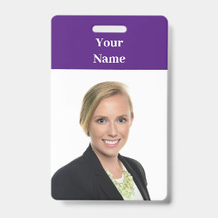NEW! Badge - Vertical With Lanyard -Custom Purple