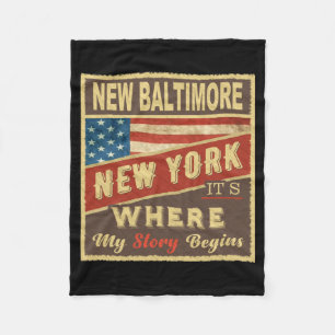 New Baltimore Ny Its Where My Story Begins Fleece Blanket