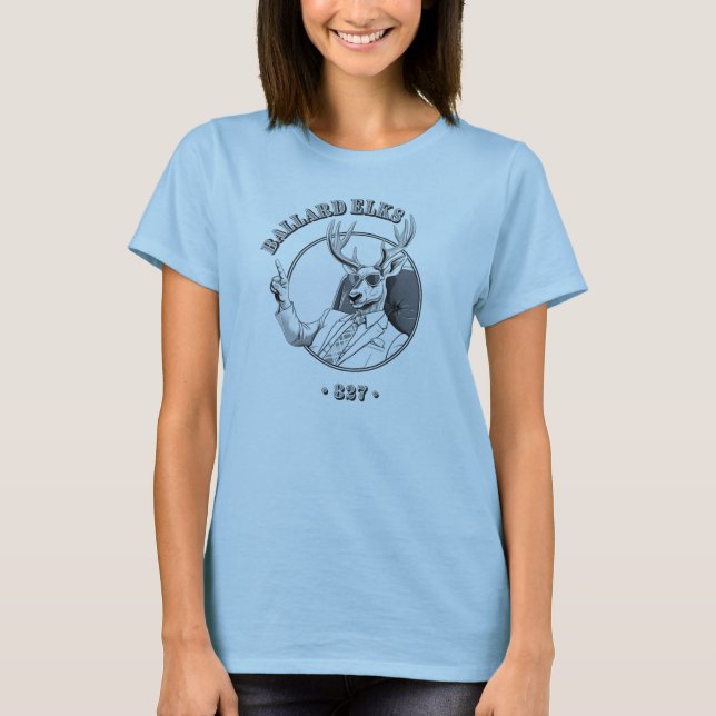 NEW BAR FUNDRAISER Suave Elk T-Shirt (Front)