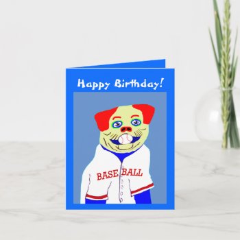 New Baseball Dog Kids Sports Birthday Card Gift by kidssportsfunstuff at Zazzle