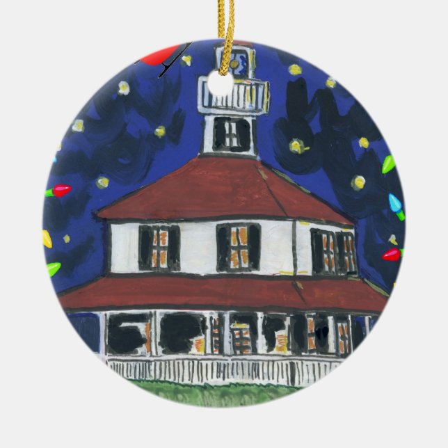 New Basin Canal Lighthouse New Orleans Ceramic Ornament (Front)