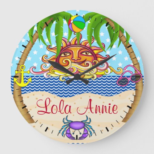 New Beach Sun Ocean Wall Clock 4 _ SRF