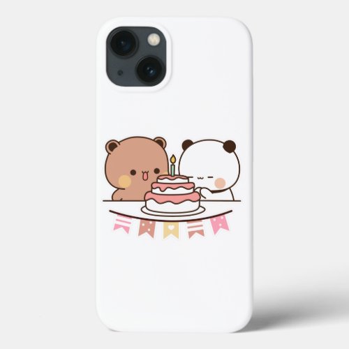 new bear and panda bubu dudu couple iPhone 13 case