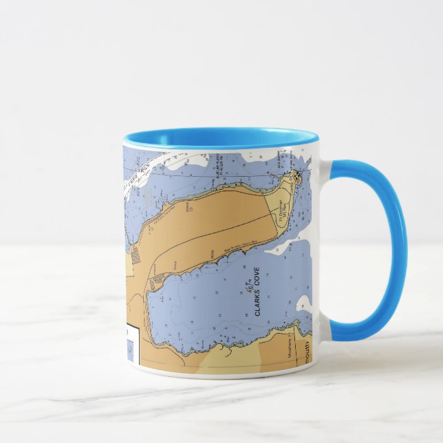 New Bedford MA. Harbor Nautical Chart Mug (Right)