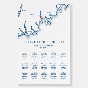 New Bedford MA Map 15 Table Wedding Seating Chart Foam Board