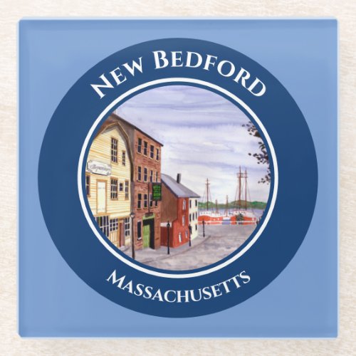 New Bedford Massachusetts New England Glass Coaster
