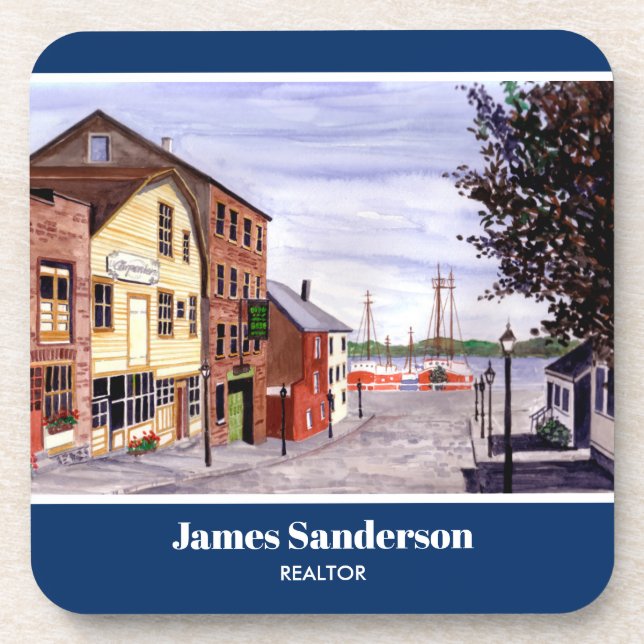New Bedford Massachusetts New England Painting Beverage Coaster (Front)