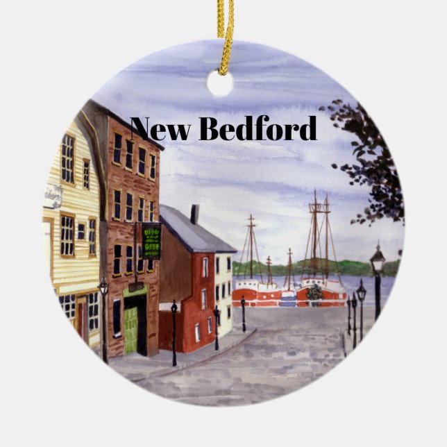 New Bedford Massachusetts New England Painting Ceramic Ornament (Front)