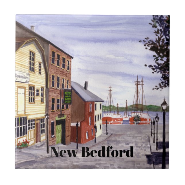 New Bedford Massachusetts New England Painting Ceramic Tile (Front)