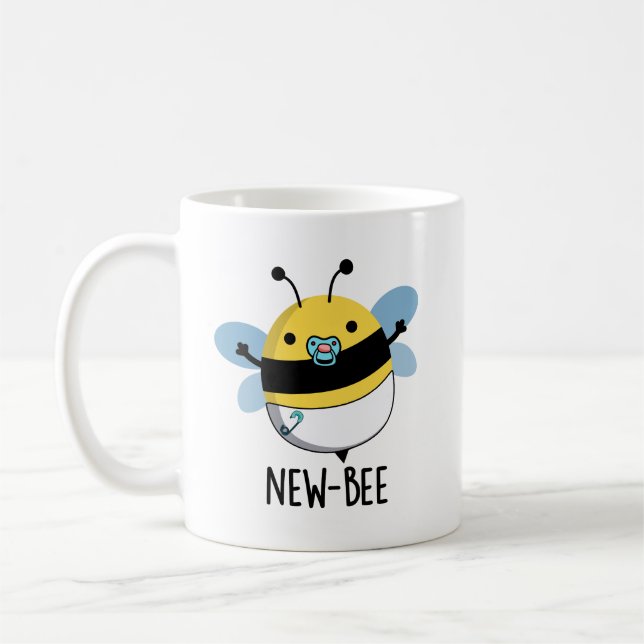 New Bee Funny Insect Bug Pun  Coffee Mug (Left)