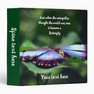 New Beginning Butterfly Inspirational Personalized 3 Ring Binder