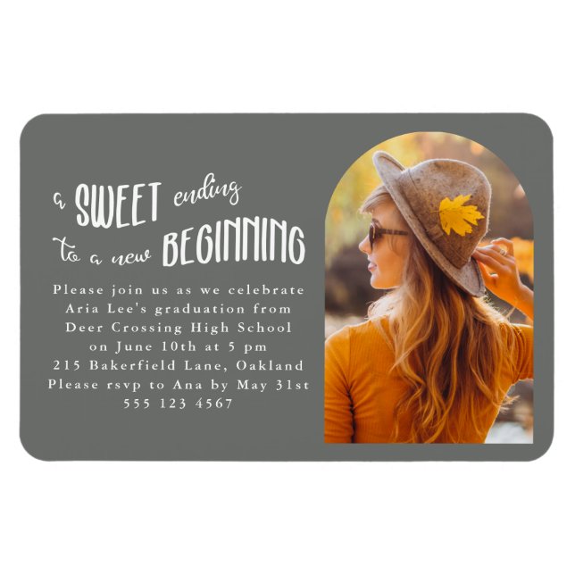 New Beginnings 2024 Photo Graduation Party Magnet (Horizontal)