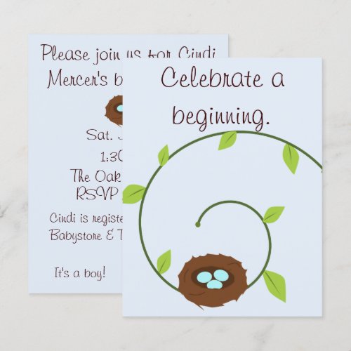 New Beginnings Baby Shower Invitation