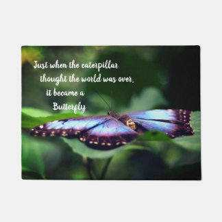 New Beginnings Butterfly Inspirational Quote Doormat