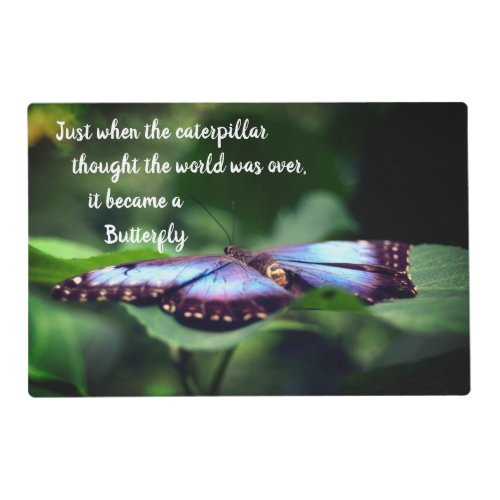 New Beginnings Butterfly Inspirational Quote   Placemat