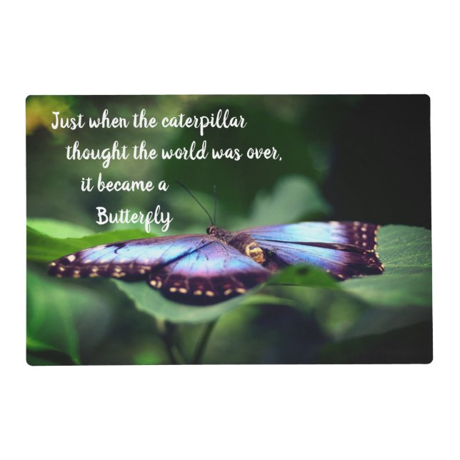New Beginnings Butterfly Inspirational Quote   Placemat (Front)