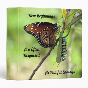 New Beginnings Butterfly Quote Binder