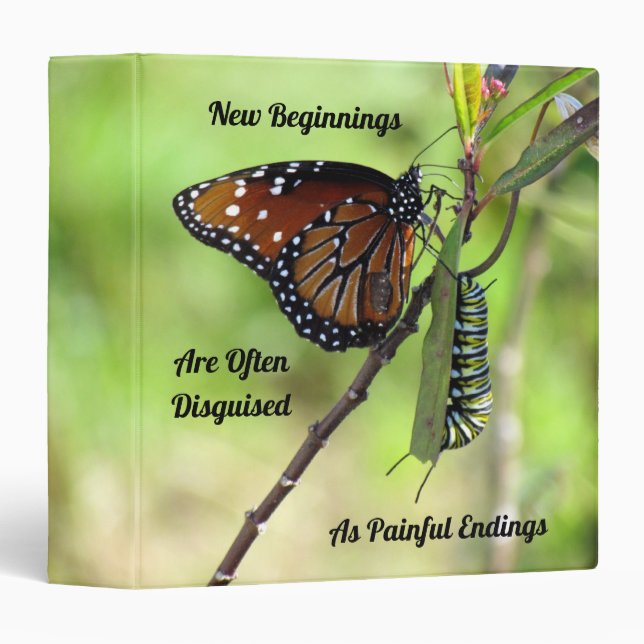 New Beginnings Butterfly Quote Binder (Front/Spine)