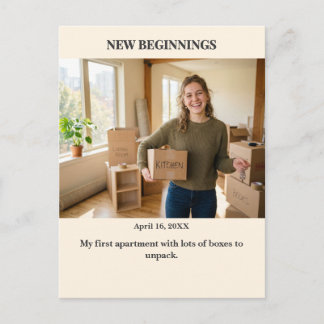 New Beginnings Custom Photo Postcard