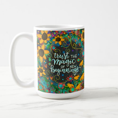 New Beginnings Daisies Pretty Inspirational Coffee Mug