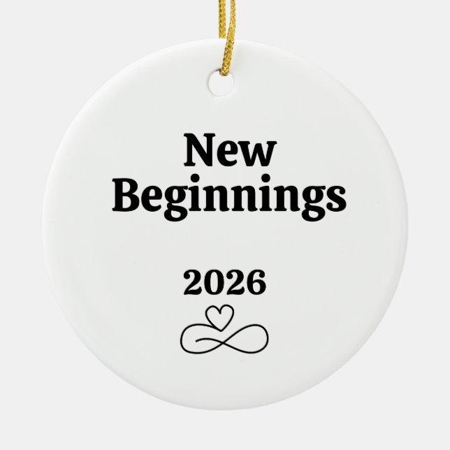 New Beginnings: Divorce Gifts Breakup Care Package Ceramic Ornament (Front)