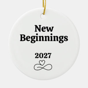 New Beginnings, Divorce Gifts for Her Holiday Xmas Ceramic Ornament