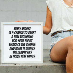 New Beginnings inspirational mini poem Poster