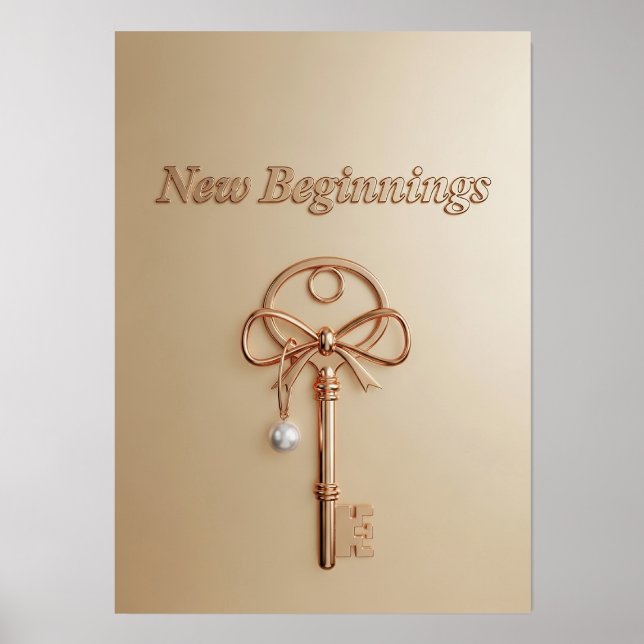 "New Beginnings" Luxe Print on Wood Block  (Front)