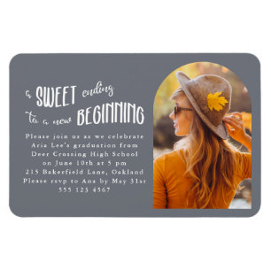 New Beginnings Photo Graduation Party Magnet