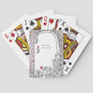 New Beginnings: Whimsical Floral Garden Door Poker Cards