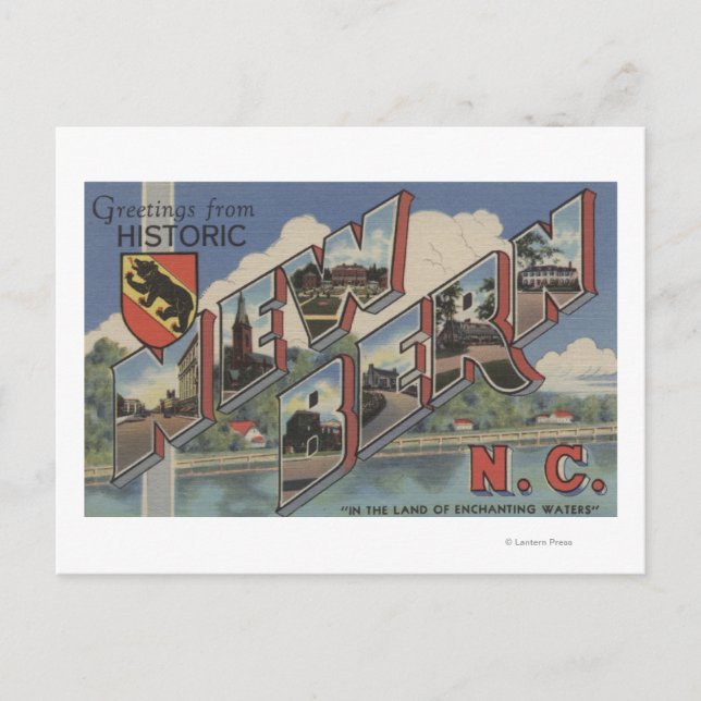 New Bern, North Carolina - Large Letter Scenes Postcard (Front)