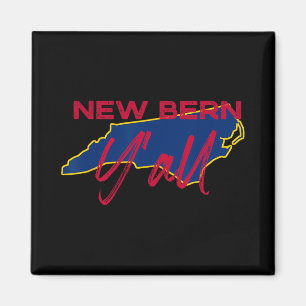 New Bern North Carolina Y'all Nc Pride State Map C Magnet