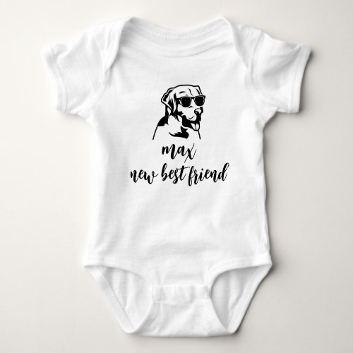 New best friend Personalized Dog Name Baby Gift Baby Bodysuit