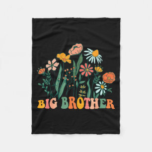 New Big Brother Wildflower First Birthday & Ba Fleece Blanket