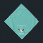 New Big Sister Stork Teal Dog Bandana<br><div class="desc">Teal bandana, with a cute, funny, text announcement... .Guess Who's Going to be a Big Sister? Because your pet is part of the family too! Perfect for your announcing a new pet or baby! The background color is customizable to any color you desire, as are the font style, size, and/or...</div>