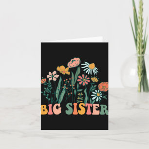 New Big Sister Wildflower First Birthday &amp; Bab Card