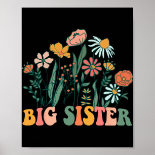 New Big Sister Wildflower First Birthday & Bab Poster