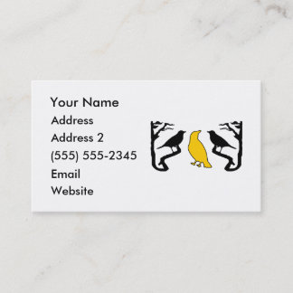 New Birds Silhouette Black Yellow Business Cards