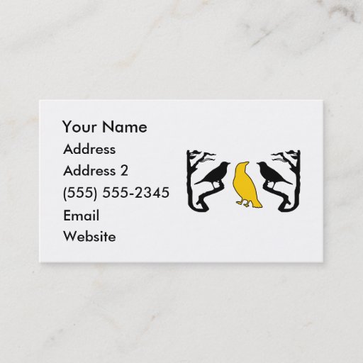 Customizable New Birds Silhouette Black Yellow Business Cards