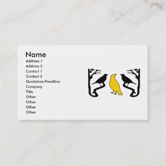 New Birds Silhouette Yellow Black Business Cards