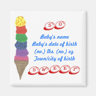 New birth announcement -- keepsake magnet
