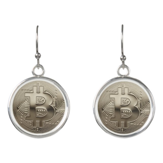 New Bitcoin Earrings Stainless Steel (Front)