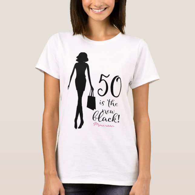 New Black 50th Birthday T-Shirt (Front)
