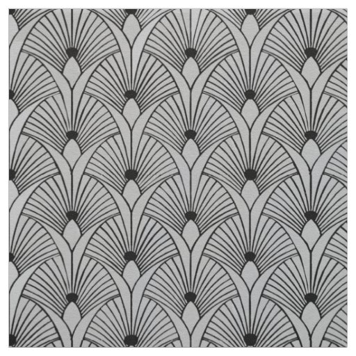New Black and Gray Fan Style Fabric