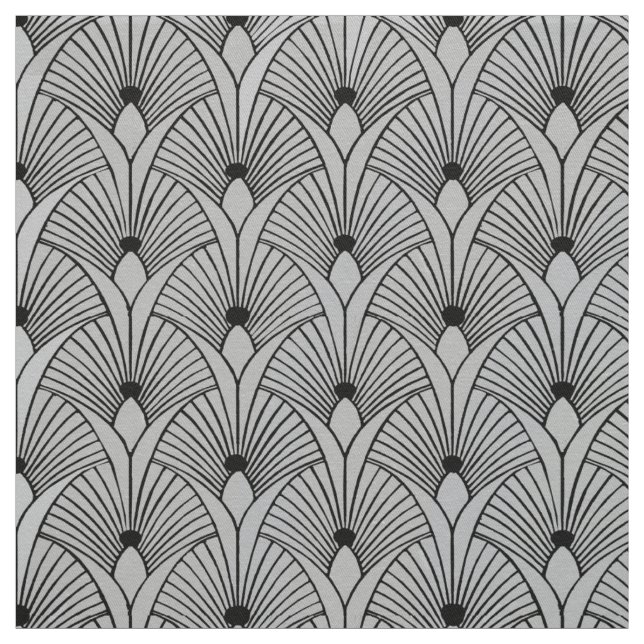 New Black and Gray Fan Style Fabric (Swatch)