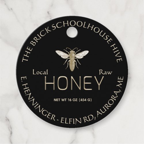 NEW Black Gold Honey Nutrition Facts Tag Queen Bee