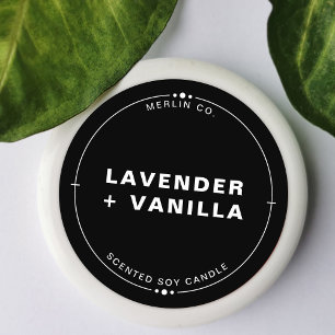 New Black Homemade Soy Candle Chic Jar Lid Classic Round Sticker