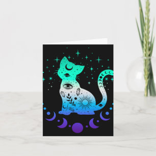 New Blue Gay Male Mlm Pride Flag, Astrology Cat  Card