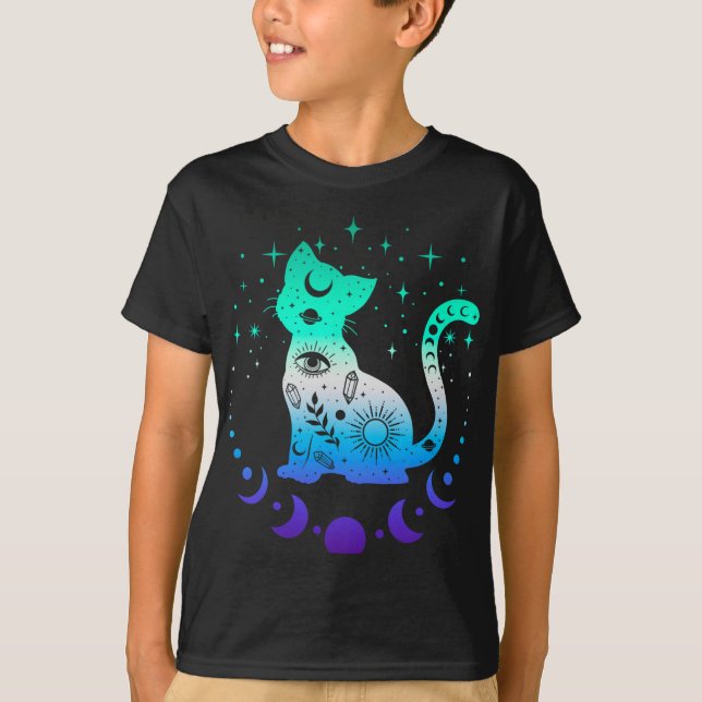 New Blue Gay Male Mlm Pride Flag, Astrology Cat  T-Shirt (Front)